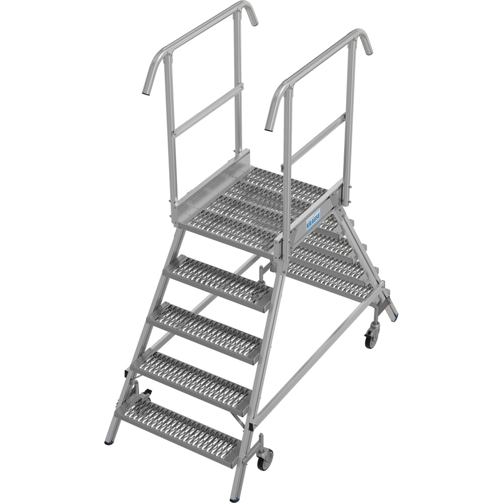Product afbeelding: KRAUSE® STABILO mobiele bordesladder, dubbelzijdig toegankelijk, profielrooster R13, 2 x 5 treden