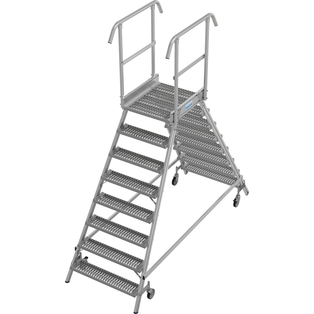 Product afbeelding: KRAUSE® STABILO mobiele bordesladder, dubbelzijdig toegankelijk, profielrooster R13, 2 x 8 treden