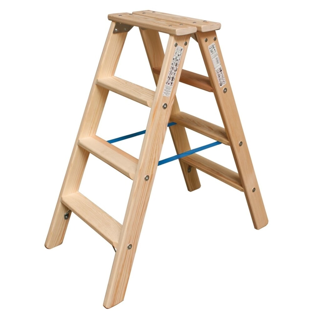 Product afbeelding: KRAUSE® STABILO dubbele ladder van hout 2x4 treden