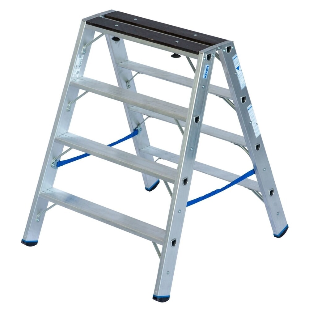 Product afbeelding: KRAUSE® STABILO dubbele ladder met houten opleg 2x4 treden