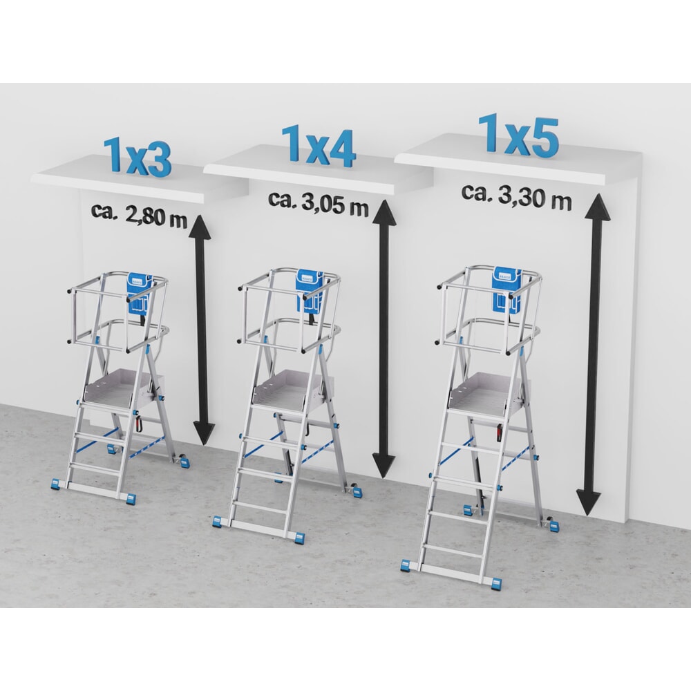 Productafbeelding nr. 6: KRAUSE® STABILO telescopische bordesladder met groot staplatform SkyMatic 3-5 sporten