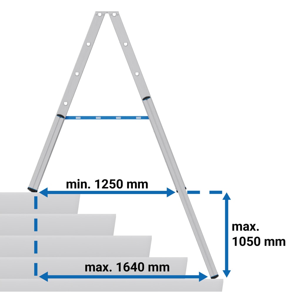 Productafbeelding nr. 6: KRAUSE® STABILO telescopische ladder met treden, dubbelzijdig toegankelijk, 2 x 6 treden
