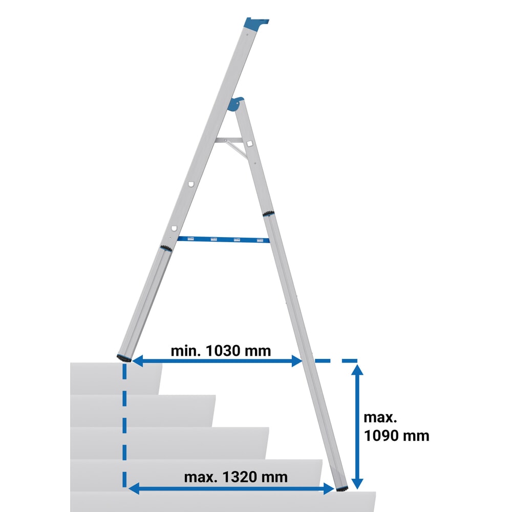 Productafbeelding nr. 16: KRAUSE® STABILO telescopische ladder met treden, eenzijdig toegankelijk, 5 treden