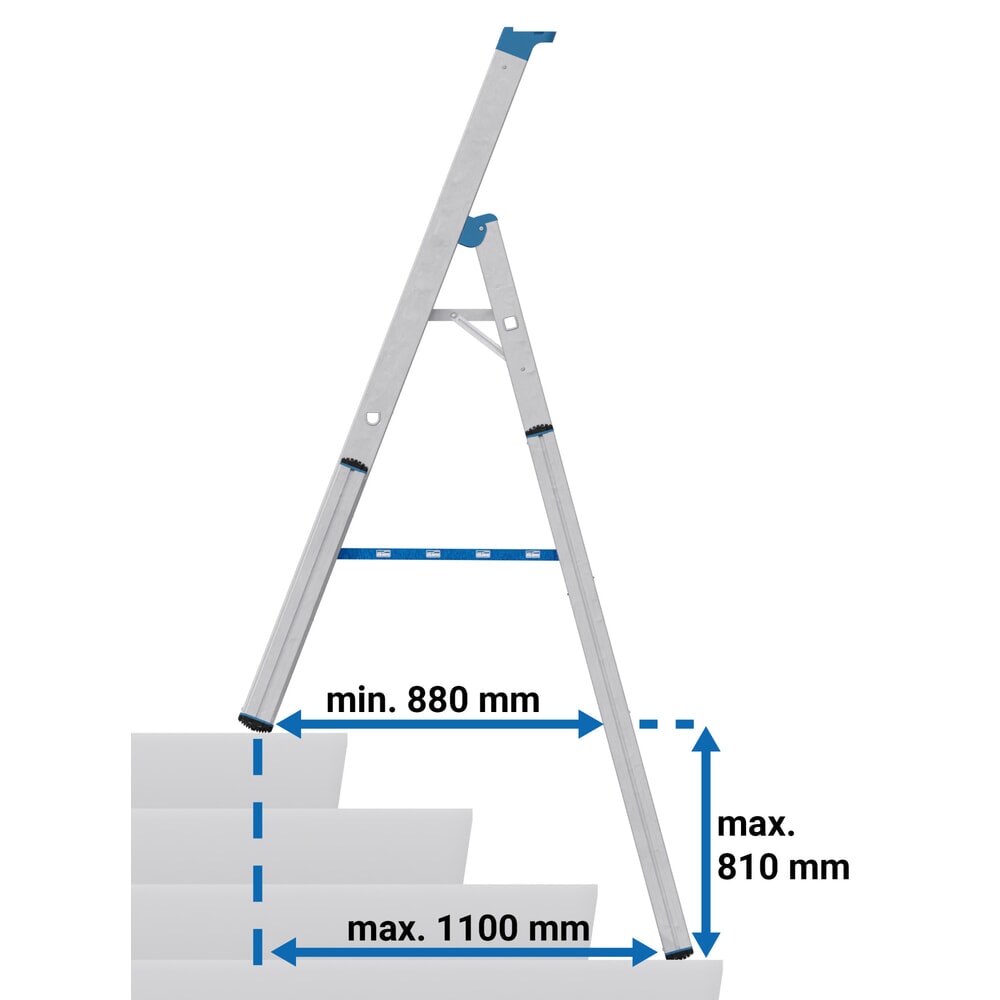 Productafbeelding nr. 7: KRAUSE® STABILO telescopische ladder met treden, eenzijdig toegankelijk, 4 treden