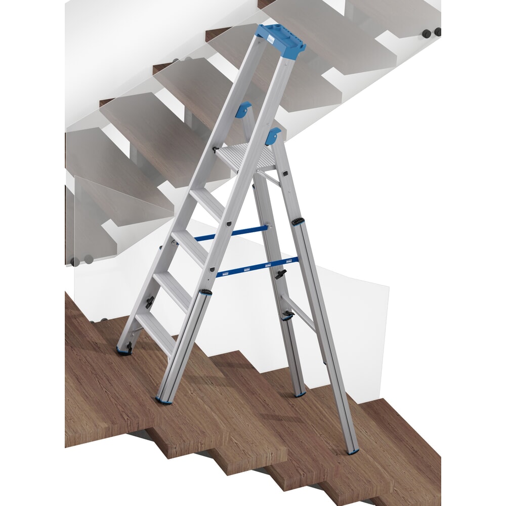 Productafbeelding nr. 4: KRAUSE® STABILO telescopische ladder met treden, eenzijdig toegankelijk, 5 treden