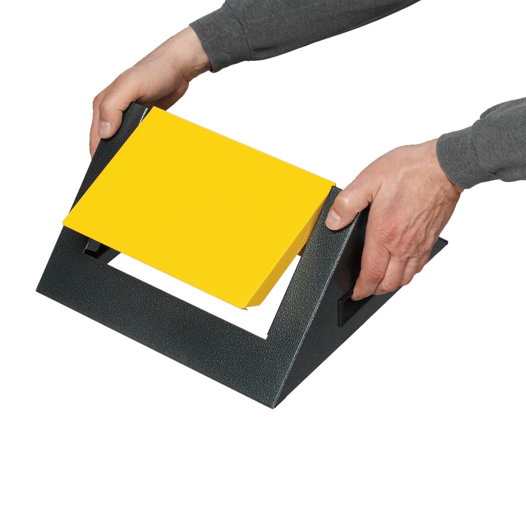 Kringloop afvalbak VAR®, 60 liter, vuurdovend, bak antiek-zilver, deksel hoekig/geel Productafbeelding nr. 2: Kringloop afvalbak VAR®, 60 liter, vuurdovend, bak antiek-zilver, deksel hoekig/geel
