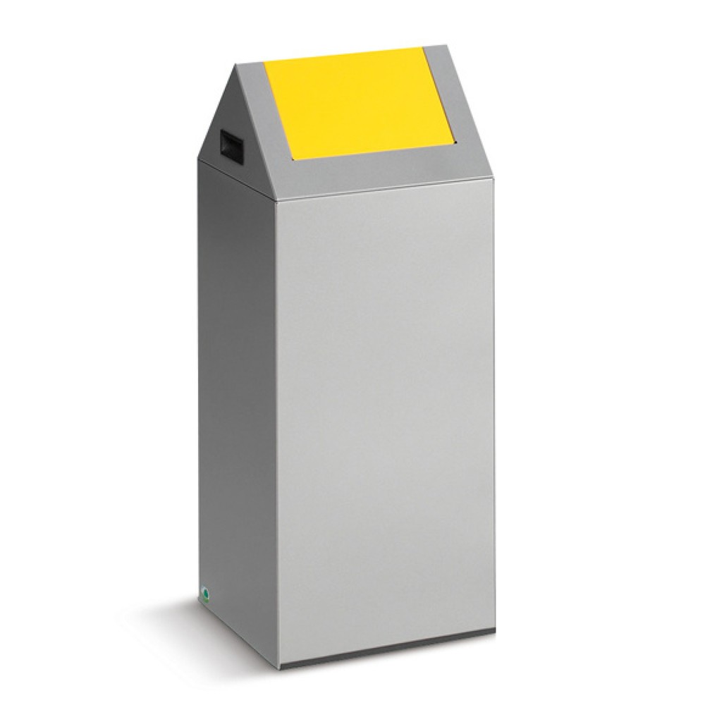 Product afbeelding: Kringloop afvalbak VAR®, 60 liter, vuurdovend, bak lichtgrijs, deksel hoekig/geel