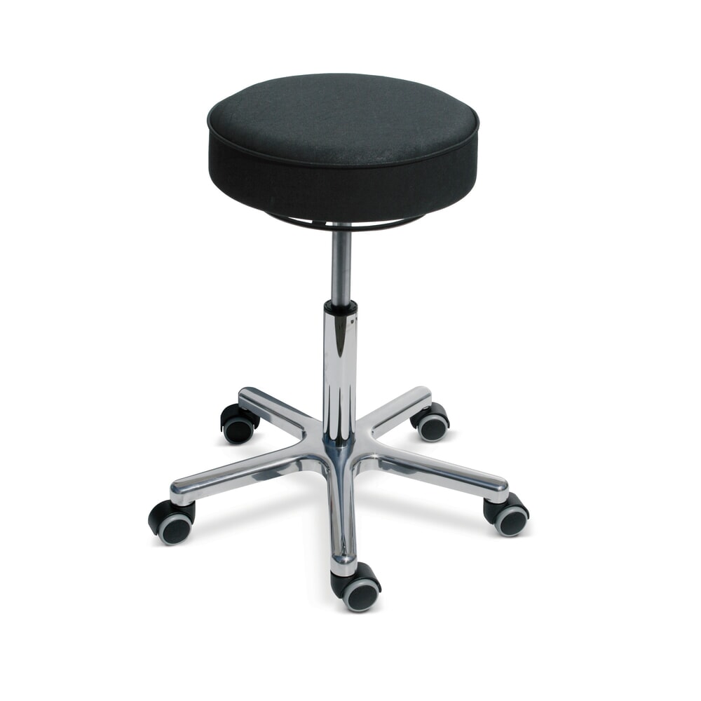Product afbeelding: Kruk Premium, met kunstleren zitting, zithoogte 540-730 mm, wielen, zwart