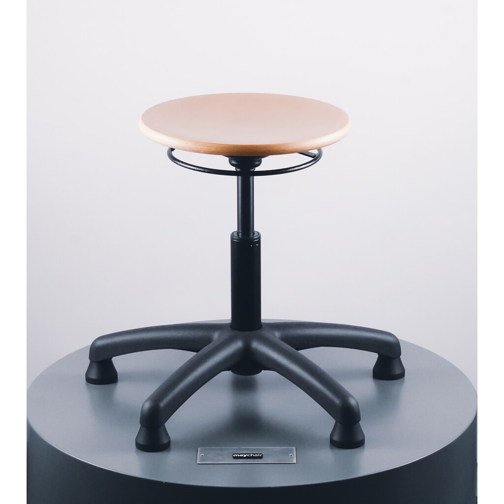 Kruk Universal Plus, zitting uit beukenhout, zithoogte 390-520 mm, kunststof onderstel, vloerglijders Productafbeelding nr. 3: Kruk Universal Plus, zitting uit beukenhout, zithoogte 390-520 mm, kunststof onderstel, vloerglijders