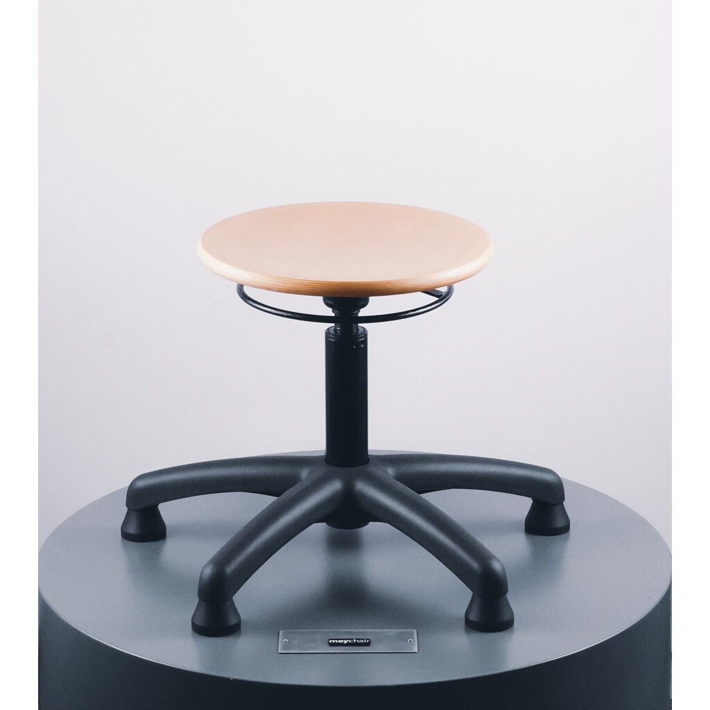 Kruk Universal Plus, zitting uit beukenhout, zithoogte 390-520 mm, kunststof onderstel, vloerglijders Productafbeelding nr. 4: Kruk Universal Plus, zitting uit beukenhout, zithoogte 390-520 mm, kunststof onderstel, vloerglijders