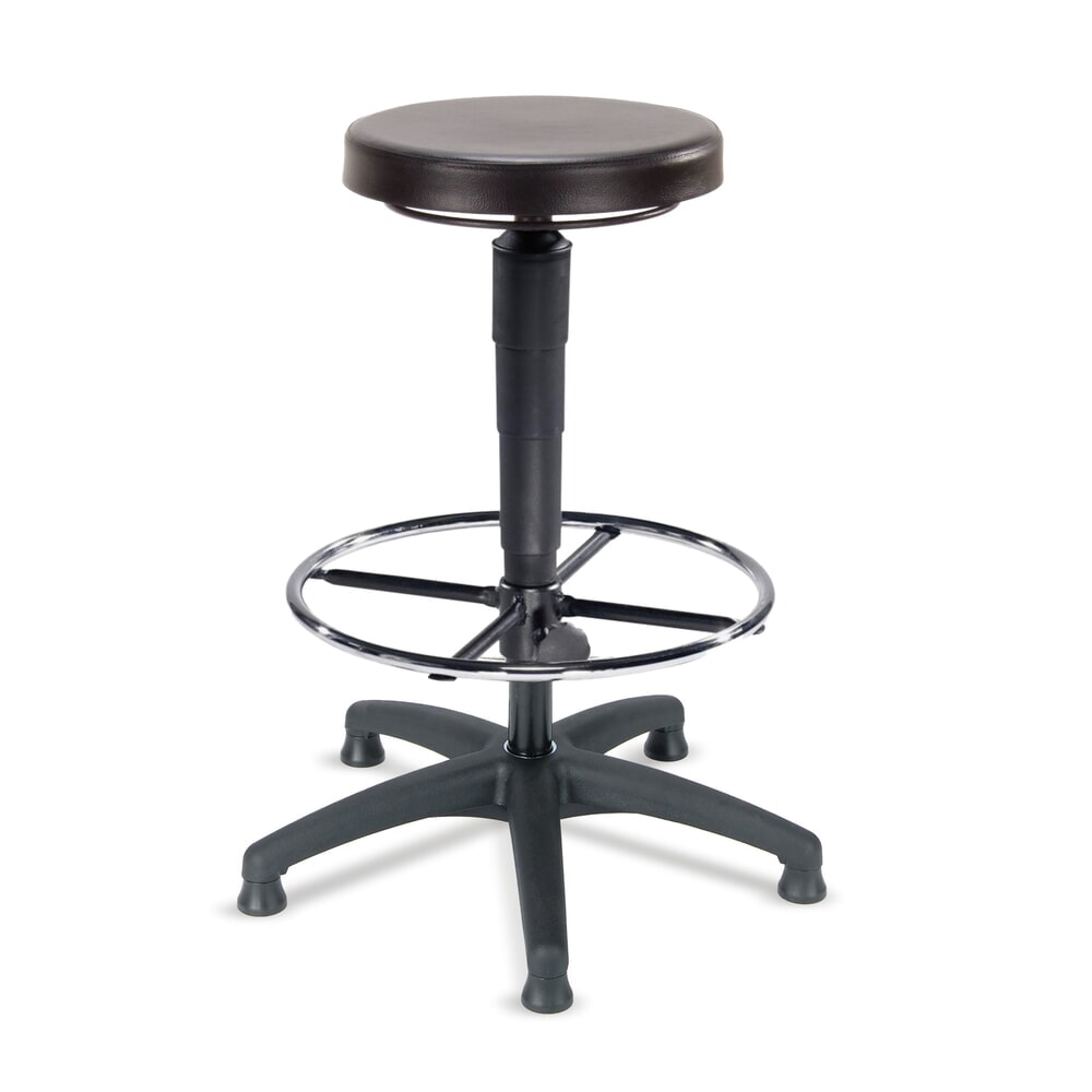 Product afbeelding: Kruk Universal Plus, zitting uit kunstleer, zithoogte 620-870 mm, kunststof onderstel, vloerglijders