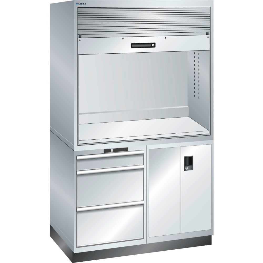 Product afbeelding: Kwaliteitsstation LISTA 2x36x36E, (bxdxh) 1434x725x2100 mm, 3 lades, zonder stekkerlijst, lichtgrijs