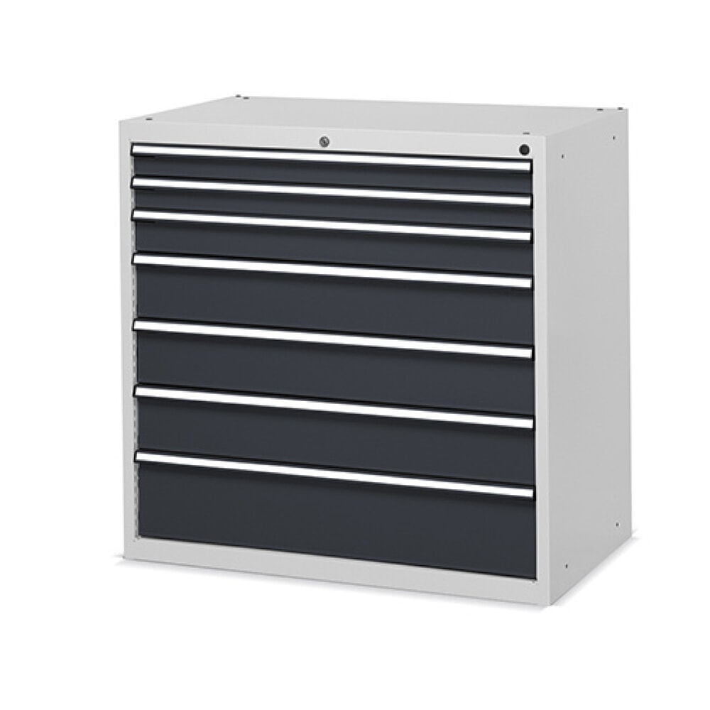 Productafbeelding nr. 1: Ladekast Fami FLEXA, 7 lades, hxbxd 1.002 x 1.023 x 600 mm, lichtgrijs, antraciet