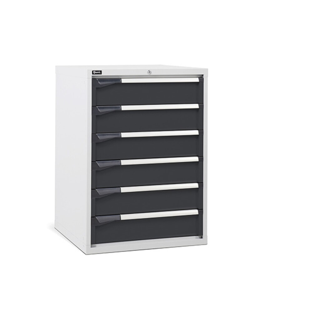 Product afbeelding: Ladekast Fami MASTER, 6 lades, hxbxd 1.000 x 714 x 726 mm, lichtgrijs, antraciet