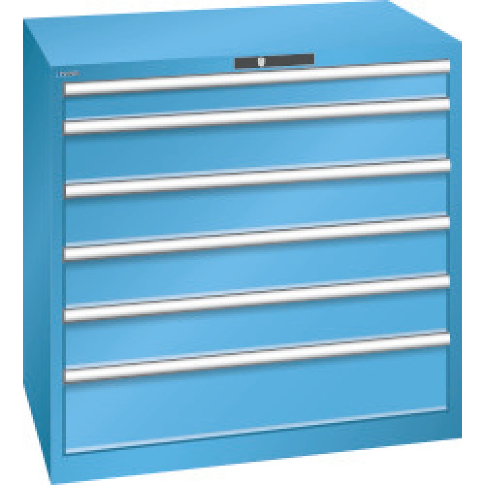 Product afbeelding: Ladekast LISTA, lades 1x100 + 4x150 + 1x200 mm, draagvermogen elk 200 kg, lichtblauw