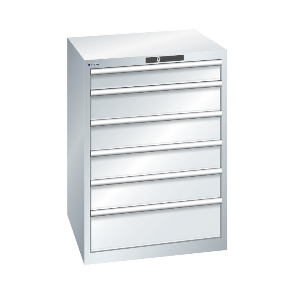 Product afbeelding: Ladekast LISTA, lades 1x100 + 4x150 + 1x200 mm, draagvermogen 75 kg, lichtblauw