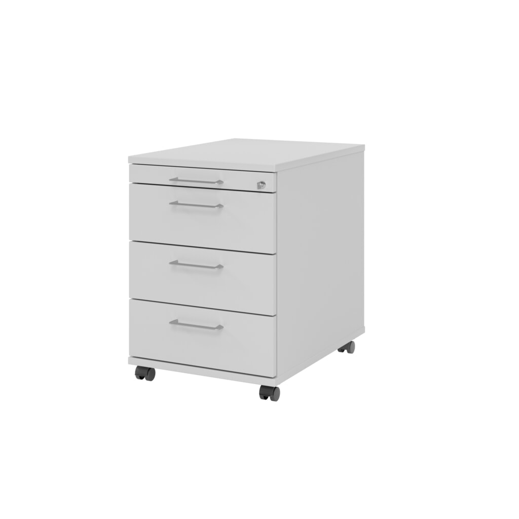 Ladekast op wielen Hammerbacher 58 cm, 3 lades, slot BS grijs Product afbeelding: Ladekast op wielen Hammerbacher 58 cm, 3 lades, slot BS grijs