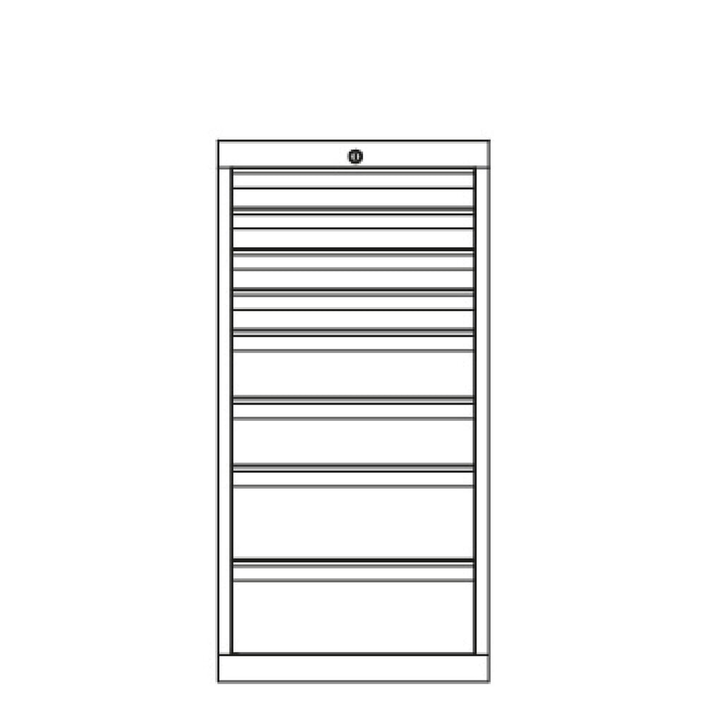 Productafbeelding nr. 3: Ladekast PAVOY, hoogte 1.000 mm, laden 5x75 + 3x125 + 1x150 mm, breedte 500 mm, lichtgrijs, lichtblauw