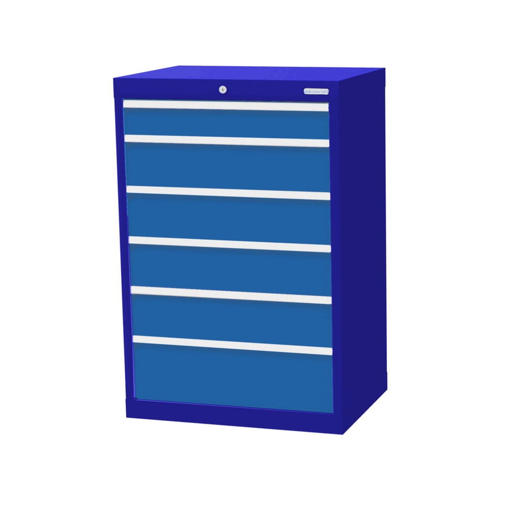 Product afbeelding: Ladekast Profi, laden 1x100 + 4x150 + 1x200 mm, breedte 680 mm, gentiaanblauw, lichtblauw