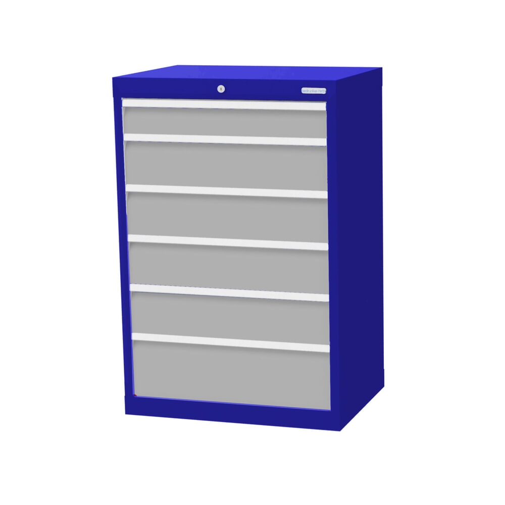 Product afbeelding: Ladekast Profi, laden 1x100 + 4x150 + 1x200 mm, breedte 680 mm, gentiaanblauw, lichtgrijs