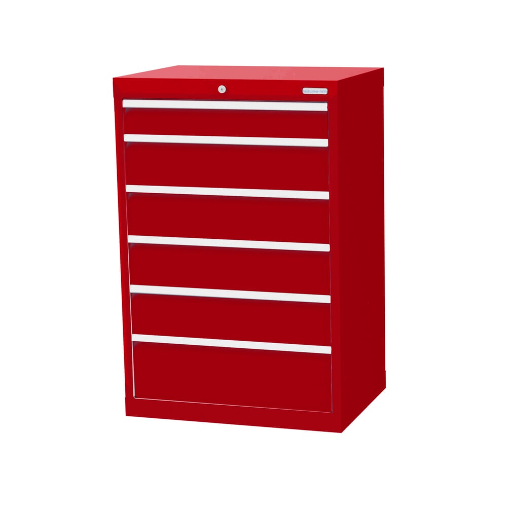 Product afbeelding: Ladekast Profi, laden 1x100 + 4x150 + 1x200 mm, breedte 680 mm, robijnrood, robijnrood