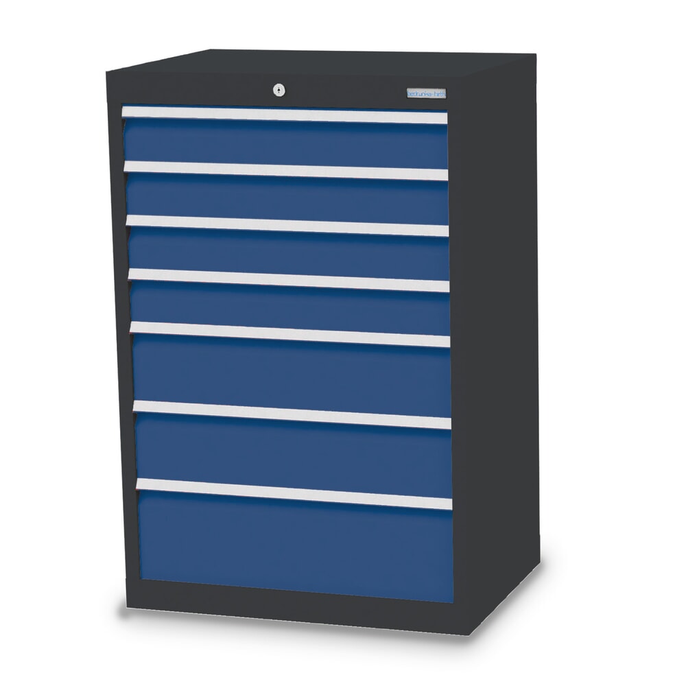 Product afbeelding: Ladekast Profi, laden 4x100 + 2x150 + 1x200 mm, breedte 680 mm, antracietgrijs, gentiaanblauw