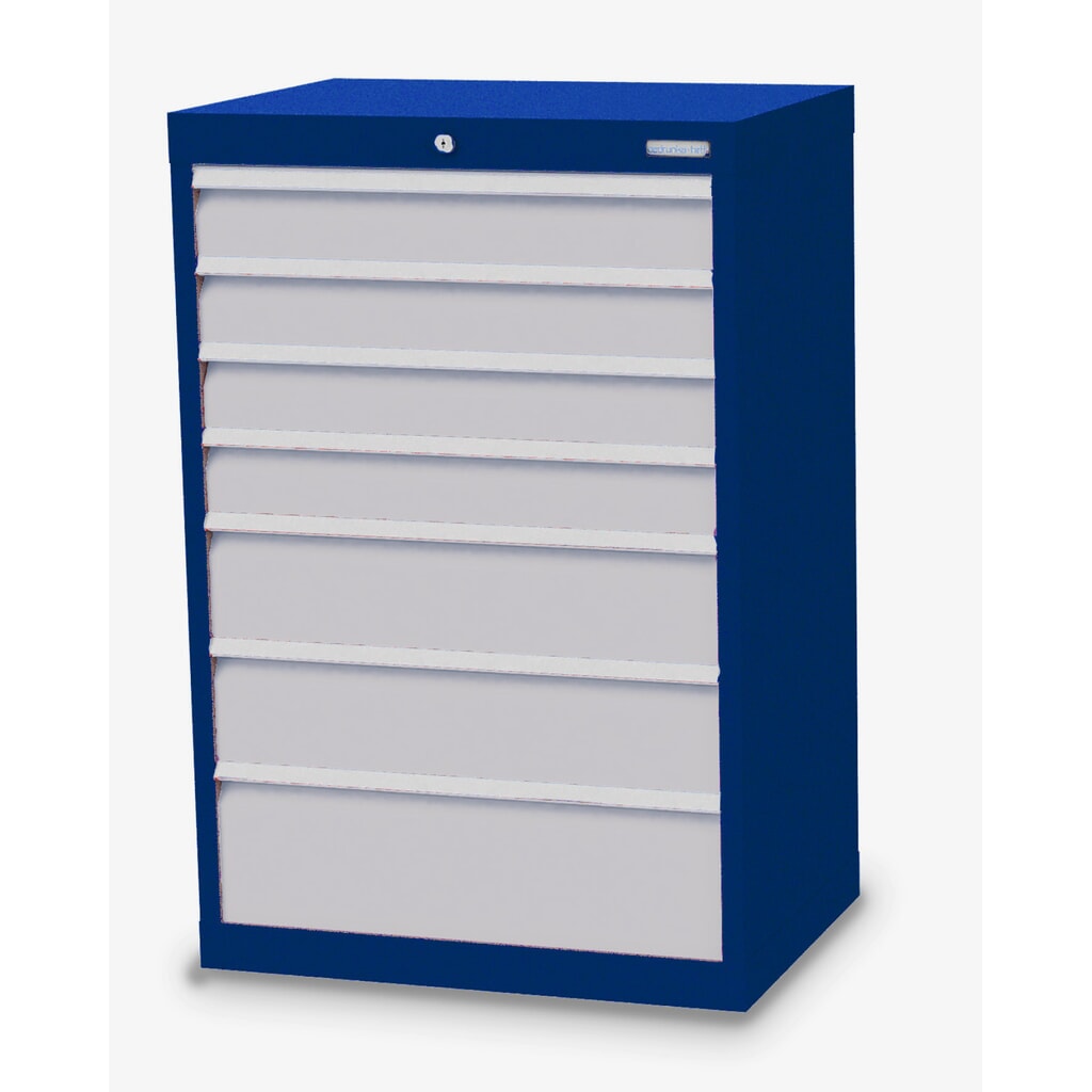 Ladekast Profi, laden 4x100 + 2x150 + 1x200 mm, breedte 680 mm, gentiaanblauw, lichtgrijs Product afbeelding: Ladekast Profi, laden 4x100 + 2x150 + 1x200 mm, breedte 680 mm, gentiaanblauw, lichtgrijs