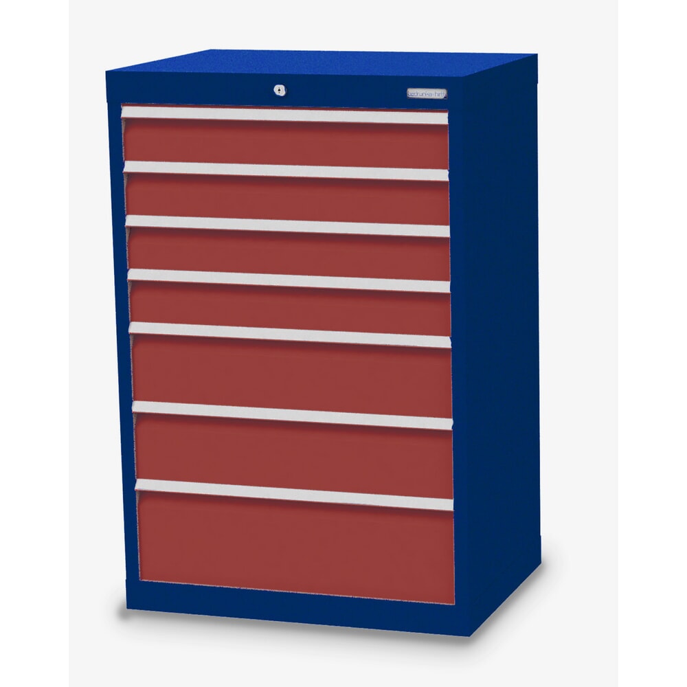 Product afbeelding: Ladekast Profi, laden 4x100 + 2x150 + 1x200 mm, breedte 680 mm, gentiaanblauw, verkeersrood