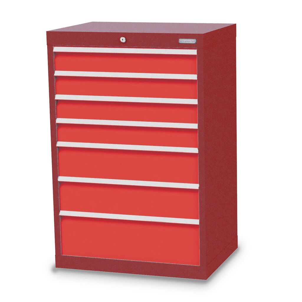 Product afbeelding: Ladekast Profi, laden 4x100 + 2x150 + 1x200 mm, breedte 680 mm, robijnrood, verkeersrood
