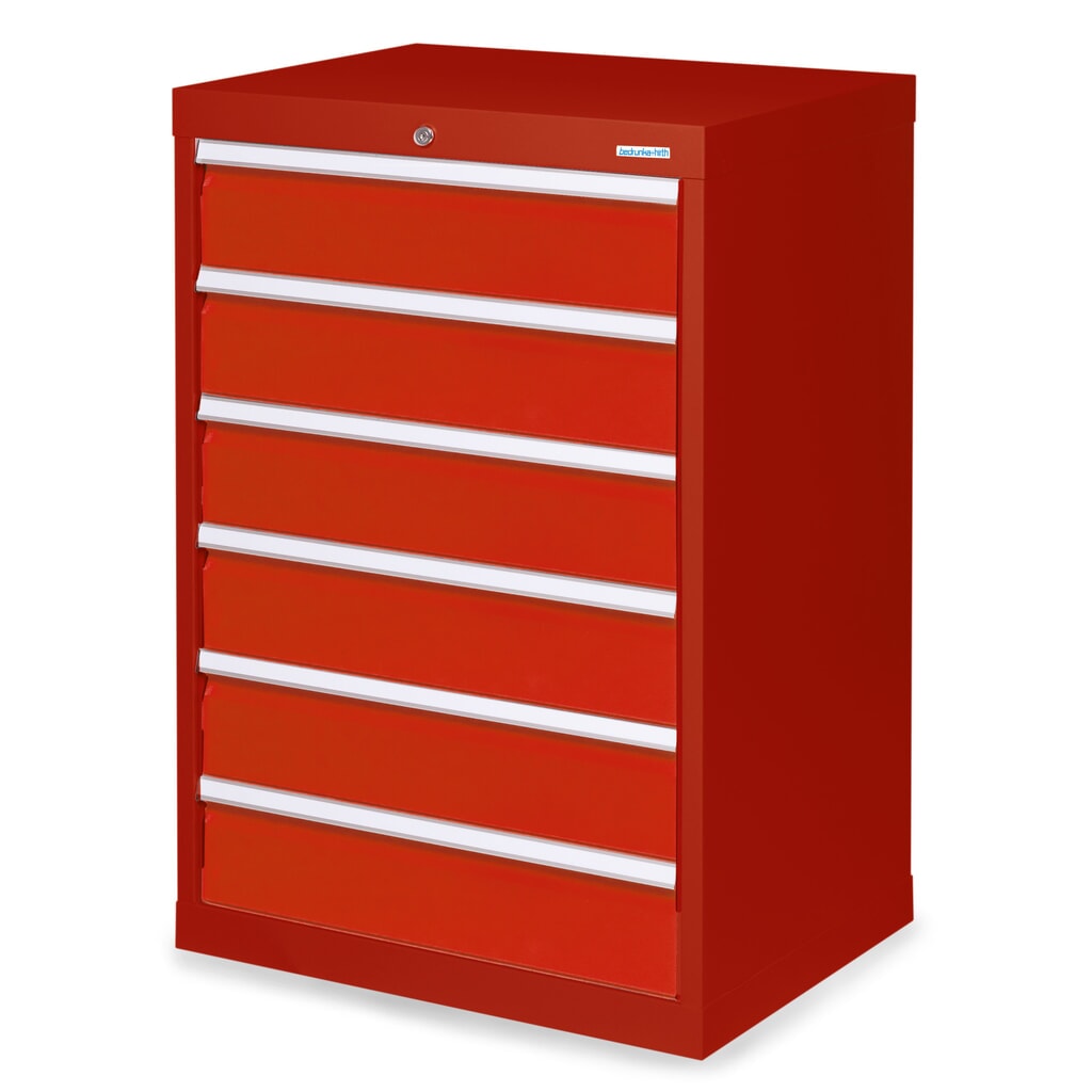 Ladekast Profi, laden 6x 150 mm, breedte 680 mm, robijnrood, verkeersrood Product afbeelding: Ladekast Profi, laden 6x 150 mm, breedte 680 mm, robijnrood, verkeersrood