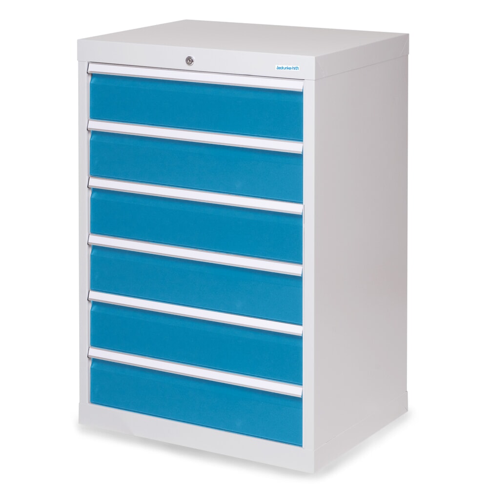 Product afbeelding: Ladekast Profi, laden 6x 150 mm, breedte 680 mm, lichtgrijs, lichtblauw