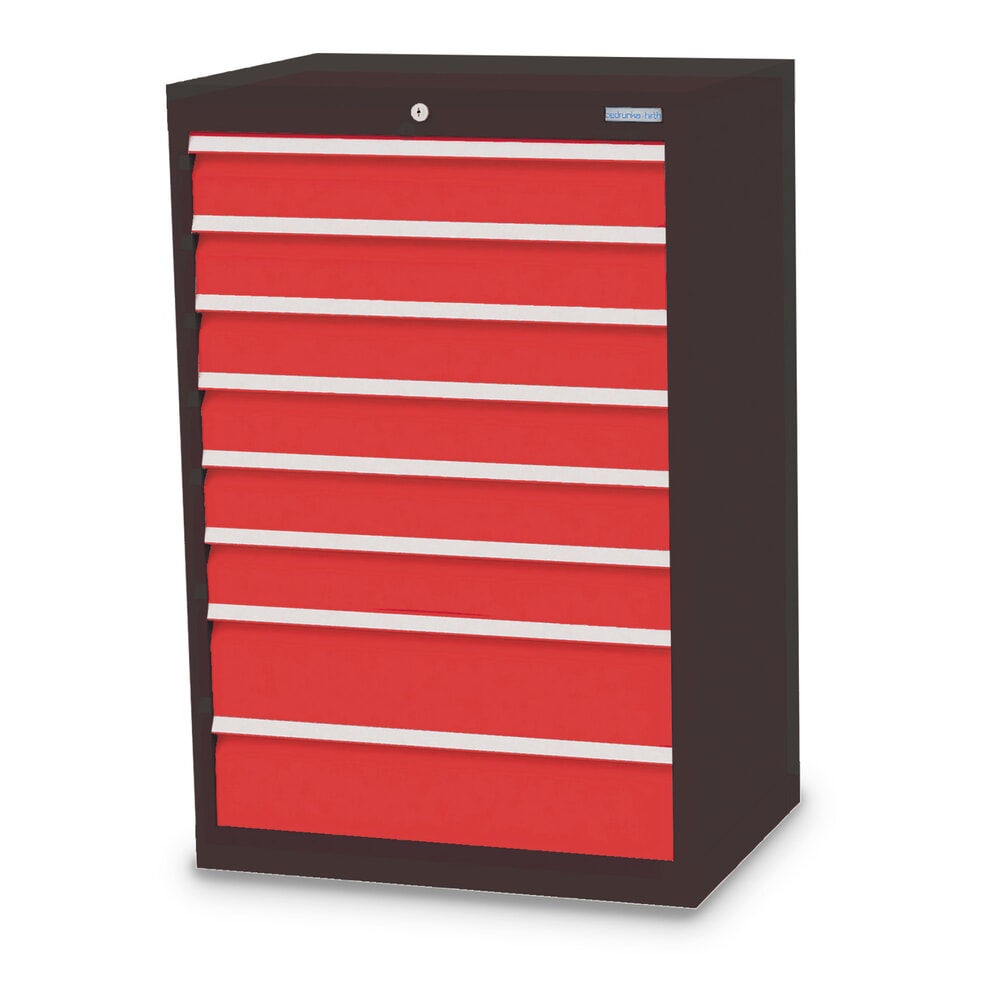 Product afbeelding: Ladekast Profi, laden 6x100 + 2x150 mm, breedte 680 mm, antracietgrijs, verkeersrood