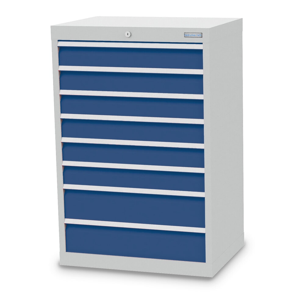 Product afbeelding: Ladekast Profi, laden 6x100 + 2x150 mm, breedte 680 mm, lichtgrijs, gentiaanblauw