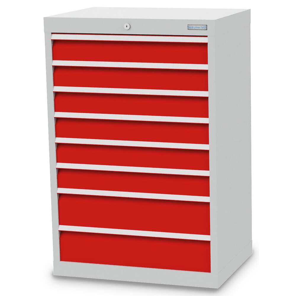 Product afbeelding: Ladekast Profi, laden 6x100 + 2x150 mm, breedte 680 mm, lichtgrijs, verkeersrood