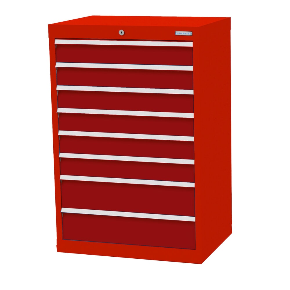 Product afbeelding: Ladekast Profi, laden 6x100 + 2x150 mm, breedte 680 mm, verkeersrood, robijnrood