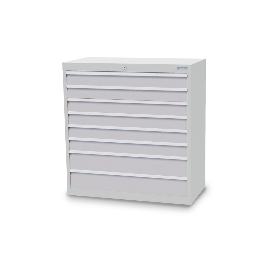 Ladekast Profi, laden 6x100 + 2x150 mm, breedte 980 mm, lichtgrijs, lichtgrijs Product afbeelding: Ladekast Profi, laden 6x100 + 2x150 mm, breedte 980 mm, lichtgrijs, lichtgrijs
