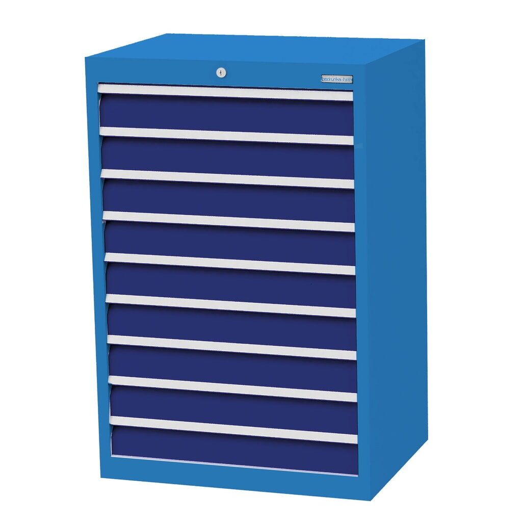 Product afbeelding: Ladekast Profi, laden 9x100 mm, breedte 680 mm, lichtblauw, gentiaanblauw