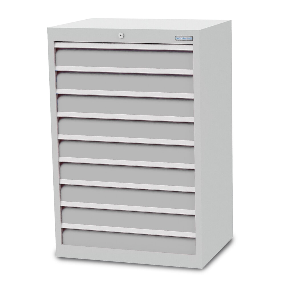 Ladekast Profi, laden 9x100 mm, breedte 680 mm, lichtgrijs, lichtgrijs Product afbeelding: Ladekast Profi, laden 9x100 mm, breedte 680 mm, lichtgrijs, lichtgrijs