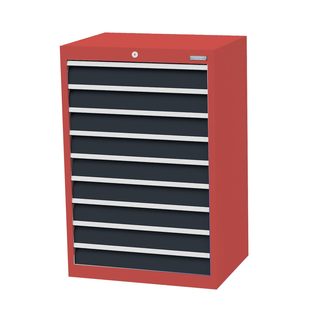 Product afbeelding: Ladekast Profi, laden 9x100 mm, breedte 680 mm, robijnrood, antracietgrijs