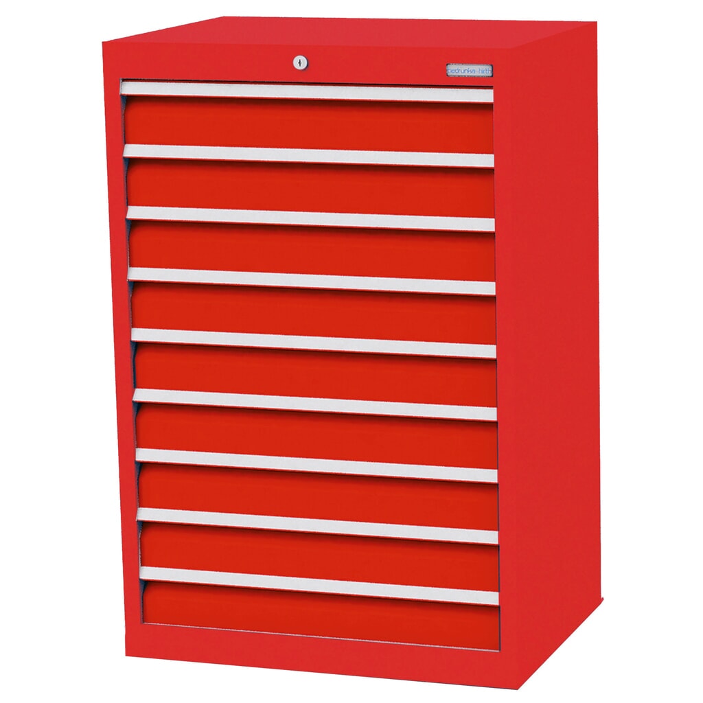 Product afbeelding: Ladekast Profi, laden 9x100 mm, breedte 680 mm, verkeersrood, verkeersrood