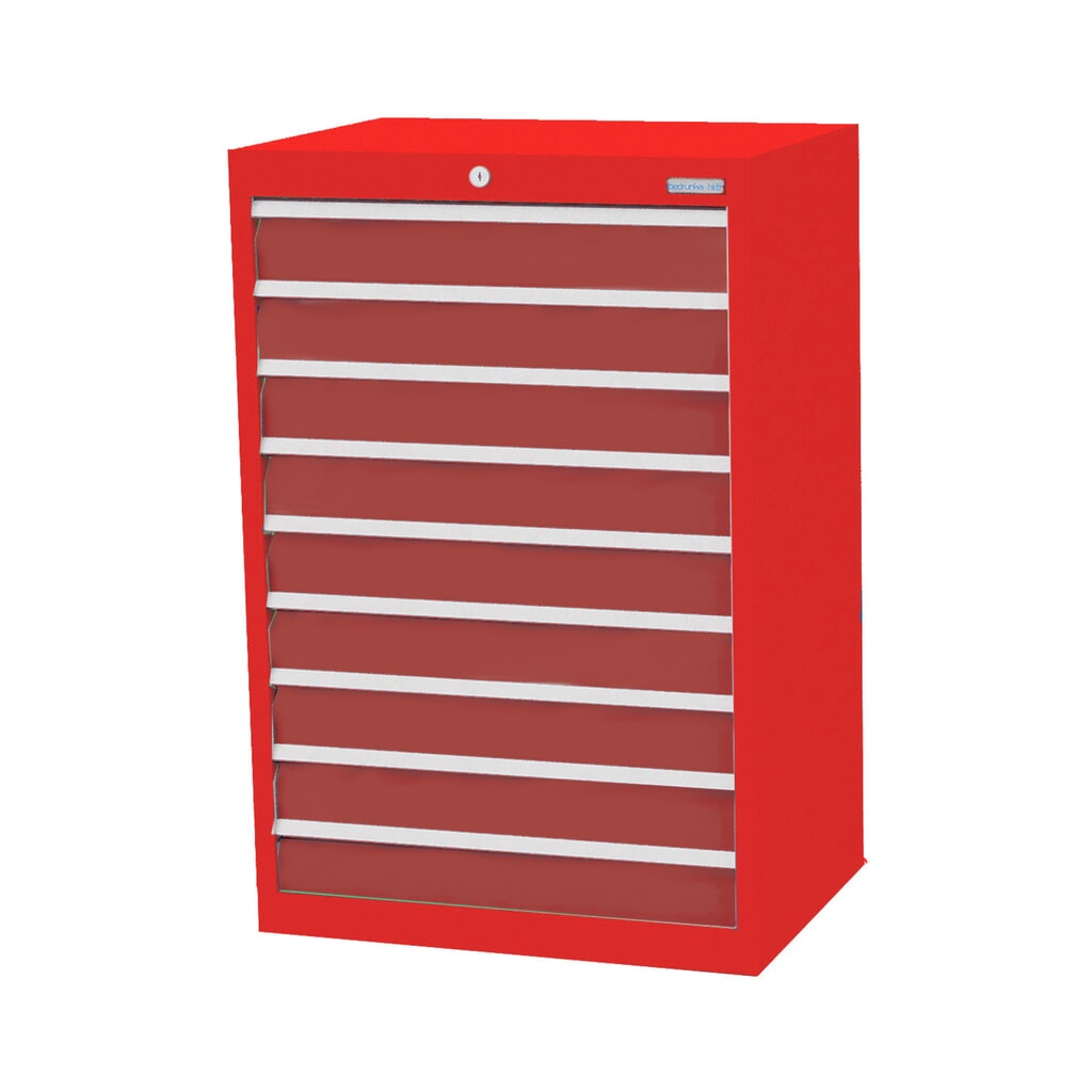 Product afbeelding: Ladekast Profi, laden 9x100 mm, breedte 680 mm, verkeersrood, robijnrood
