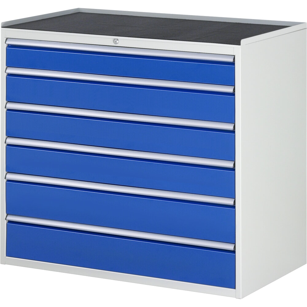 Product afbeelding: Ladekast RAU serie 7000, hxbxd 1.035 x 1.145 x 650 mm, 6 lades 1 x 120, 3 x 150, 2 x 180 mm, metalen werkblad