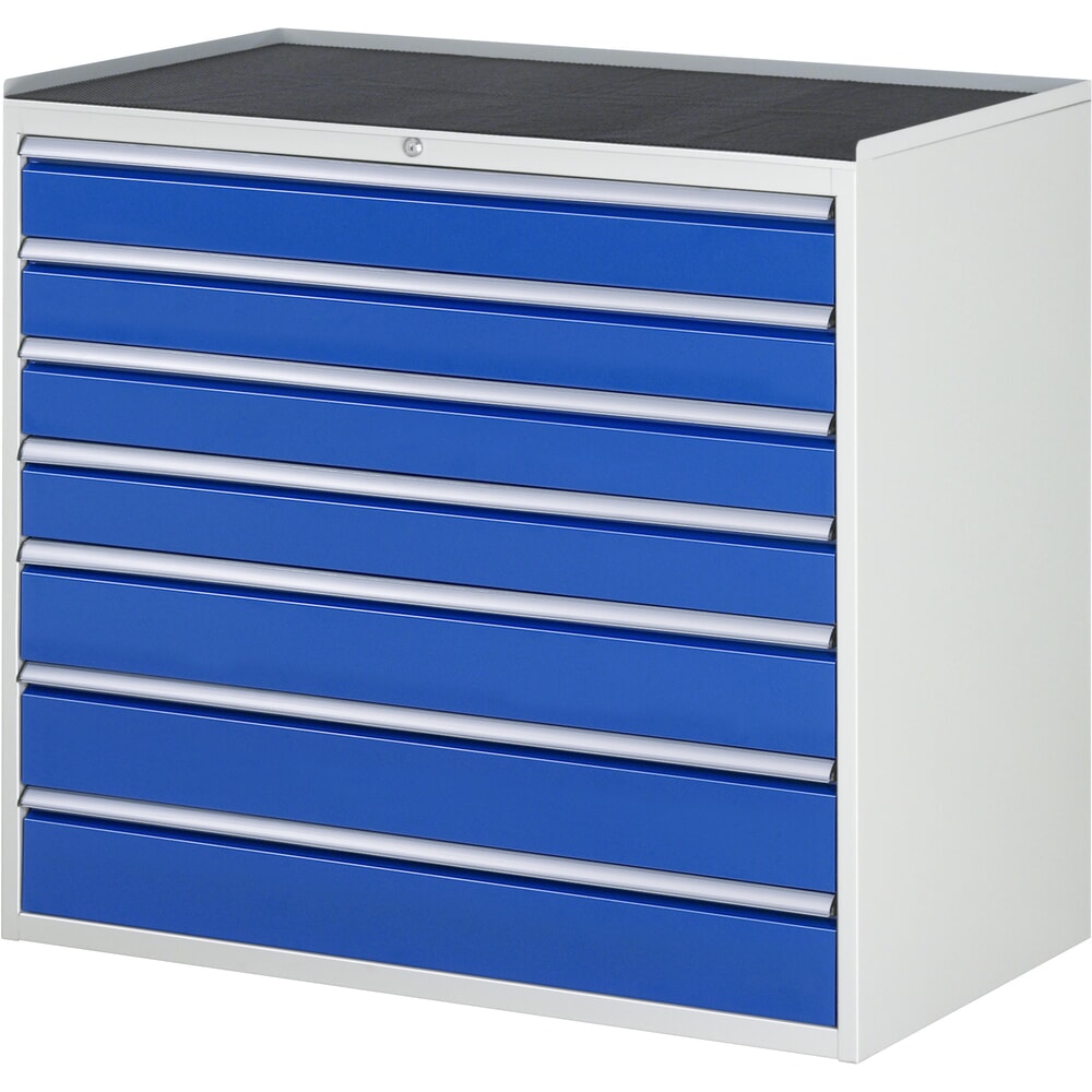 Product afbeelding: Ladekast RAU serie 7000, hxbxd 1.035 x 1.145 x 650 mm, 7 lades 4 x 120, 3 x 150 mm, metalen werkblad