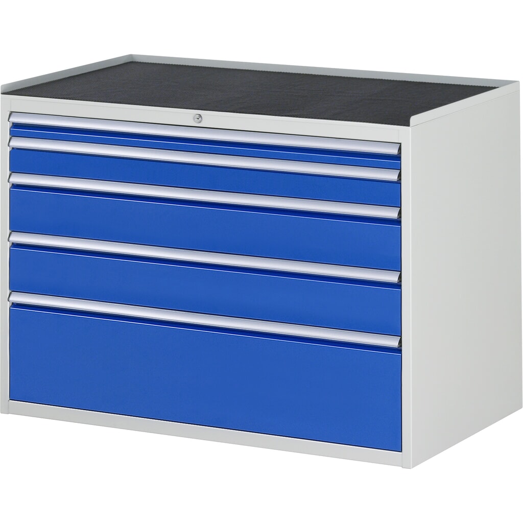 Product afbeelding: RAU ladekast serie 7000, h x b x d 825 x 1.145 x 650 mm, met 5 lades maat XXL, metalen blad