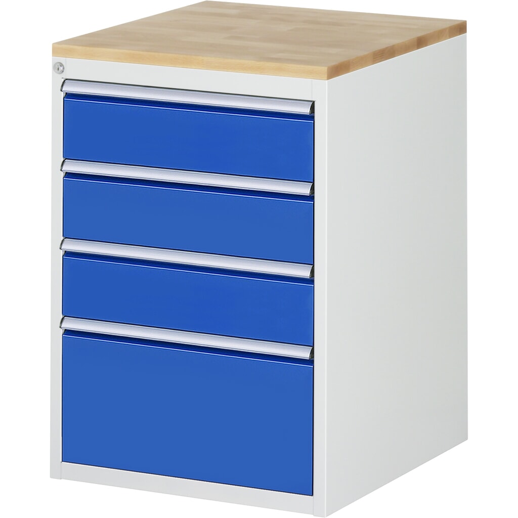 Product afbeelding: RAU ladekast serie 7000, h x b x d 825 x 580 x 650 mm, met 4 lades maat L, beuken blad