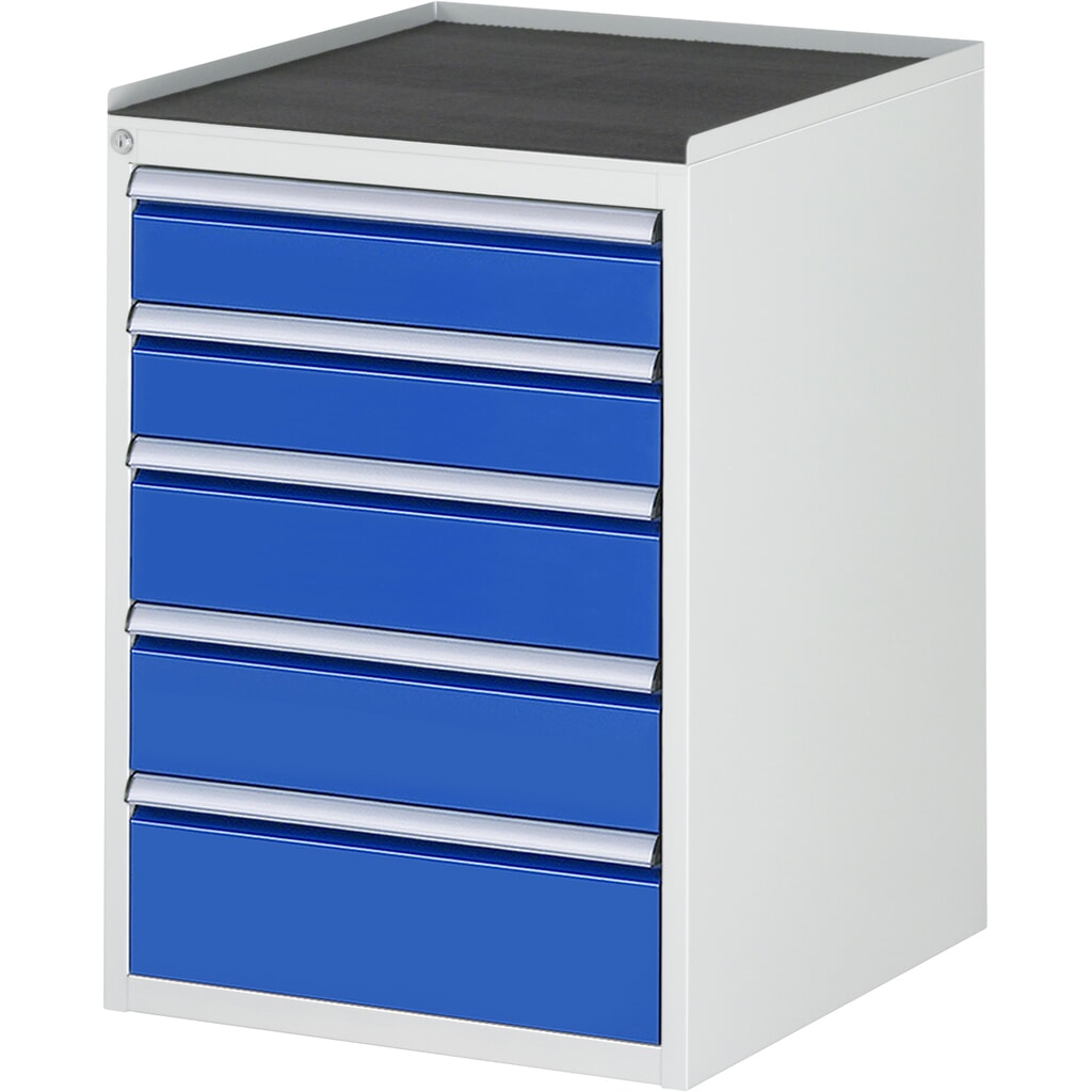RAU ladekast serie 7000, h x b x d 825 x 580 x 650 mm, met 5 lades maat L, metalen blad Product afbeelding: RAU ladekast serie 7000, h x b x d 825 x 580 x 650 mm, met 5 lades maat L, metalen blad