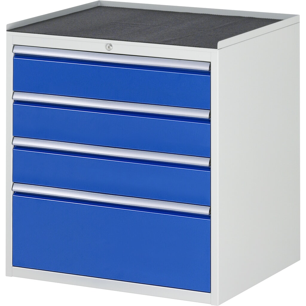 Product afbeelding: RAU ladekast serie 7000, h x b x d 825 x 770 x 650 mm, met 4 lades maat XL, metalen blad