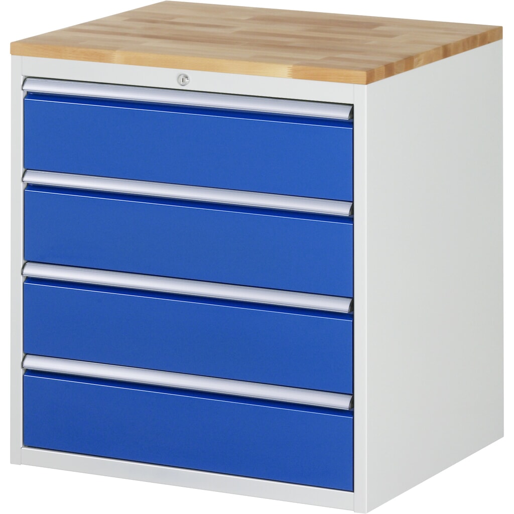 Productafbeelding nr. 1: RAU ladekast serie 7000, h x b x d 825 x 770 x 650 mm, met 4 lades maat XL, beuken blad