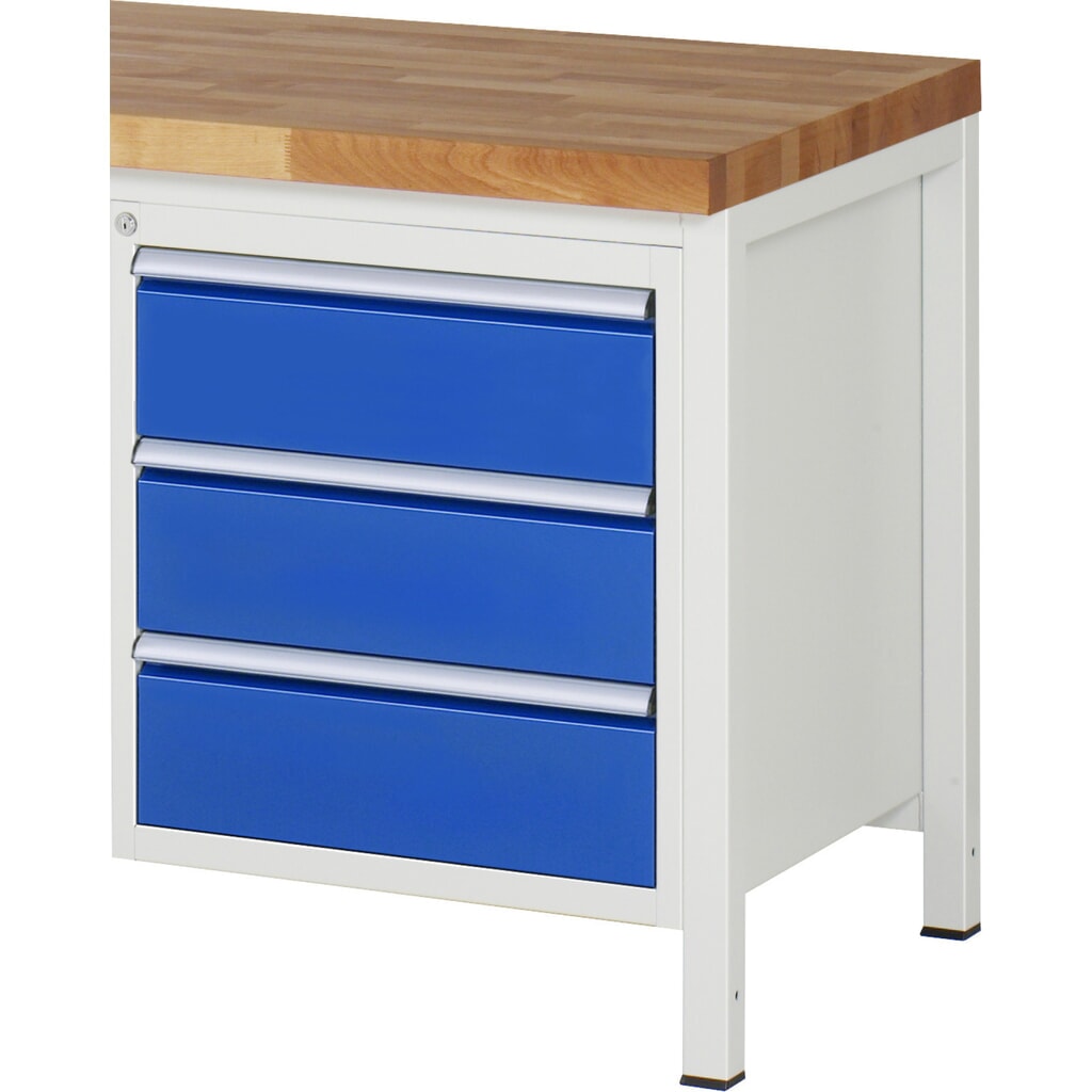 Ladekast RAU serie 7000, onderbouwkast, hxbxd 620 x 580 x 650 mm, 3 lades 3 x 180 mm Product afbeelding: Ladekast RAU serie 7000, onderbouwkast, hxbxd 620 x 580 x 650 mm, 3 lades 3 x 180 mm