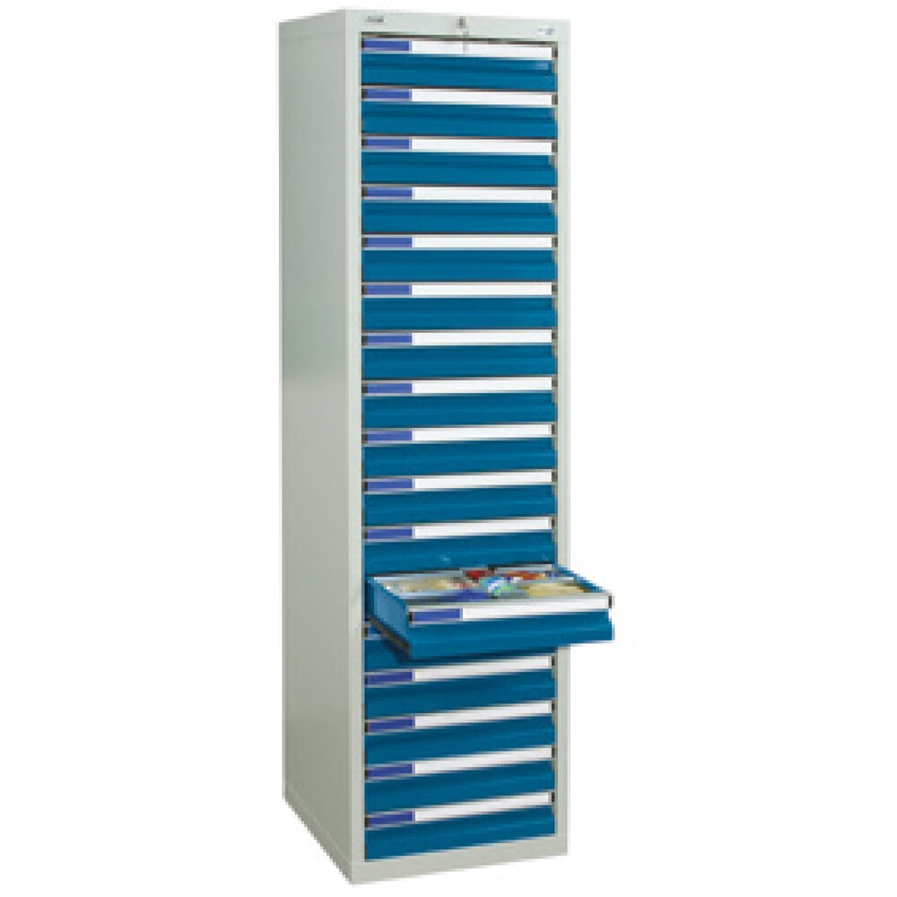 Product afbeelding: Ladenkast stumpf® Premium, laden 17x100 mm, hxbxd 1.800 x 500 x 500 mm, lichtgrijs